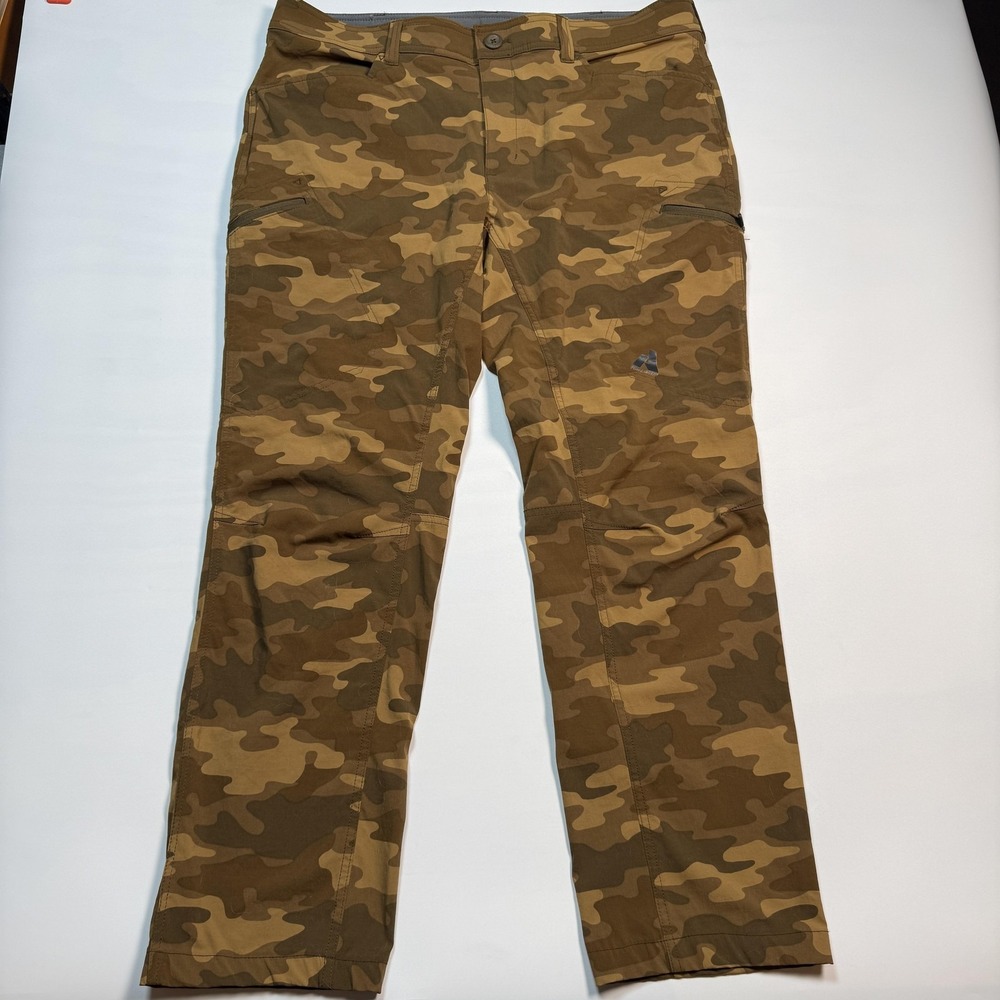 Eddie Bauer Pants Mens 38x31 Brown Camo Cargo Nylon Stretch Hiking Outdoor